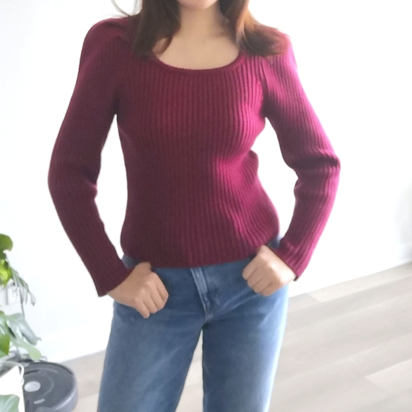Oak and Fort puff sleeve sweater - Picture 1 of 5